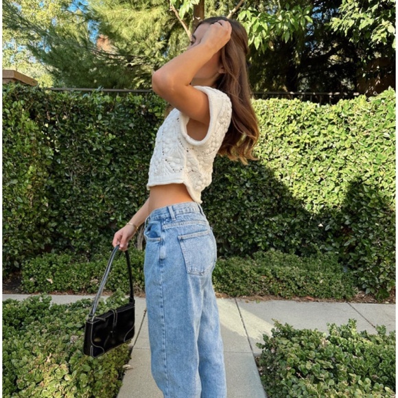 Zara ball trim textured knit top S - Picture 14 of 16